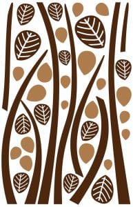 Wallsticker Ramas y hojas café 1550-1 Decolife Muresco