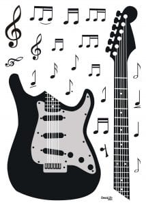 Wallsticker Guitarra negra 1572-1 Decolife - Muresco