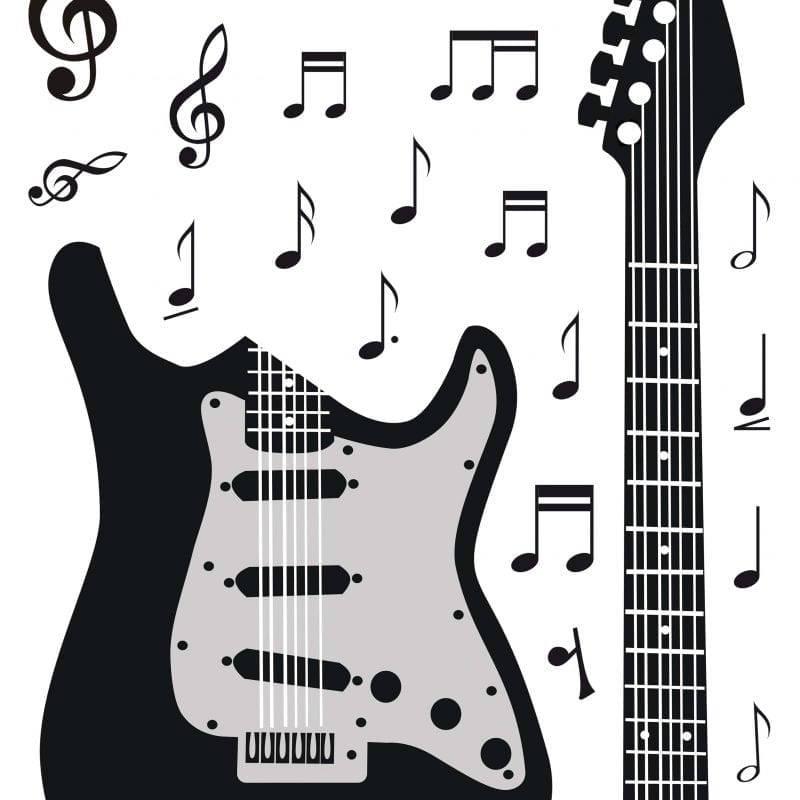 Wallsticker Guitarra negra 1572-1 Decolife - Muresco