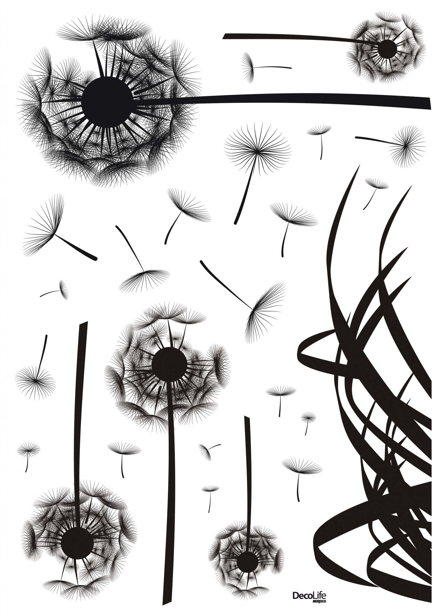 Wallsticker Flores negras 1573-1 / 50 x 70 cm • Cinthiasa