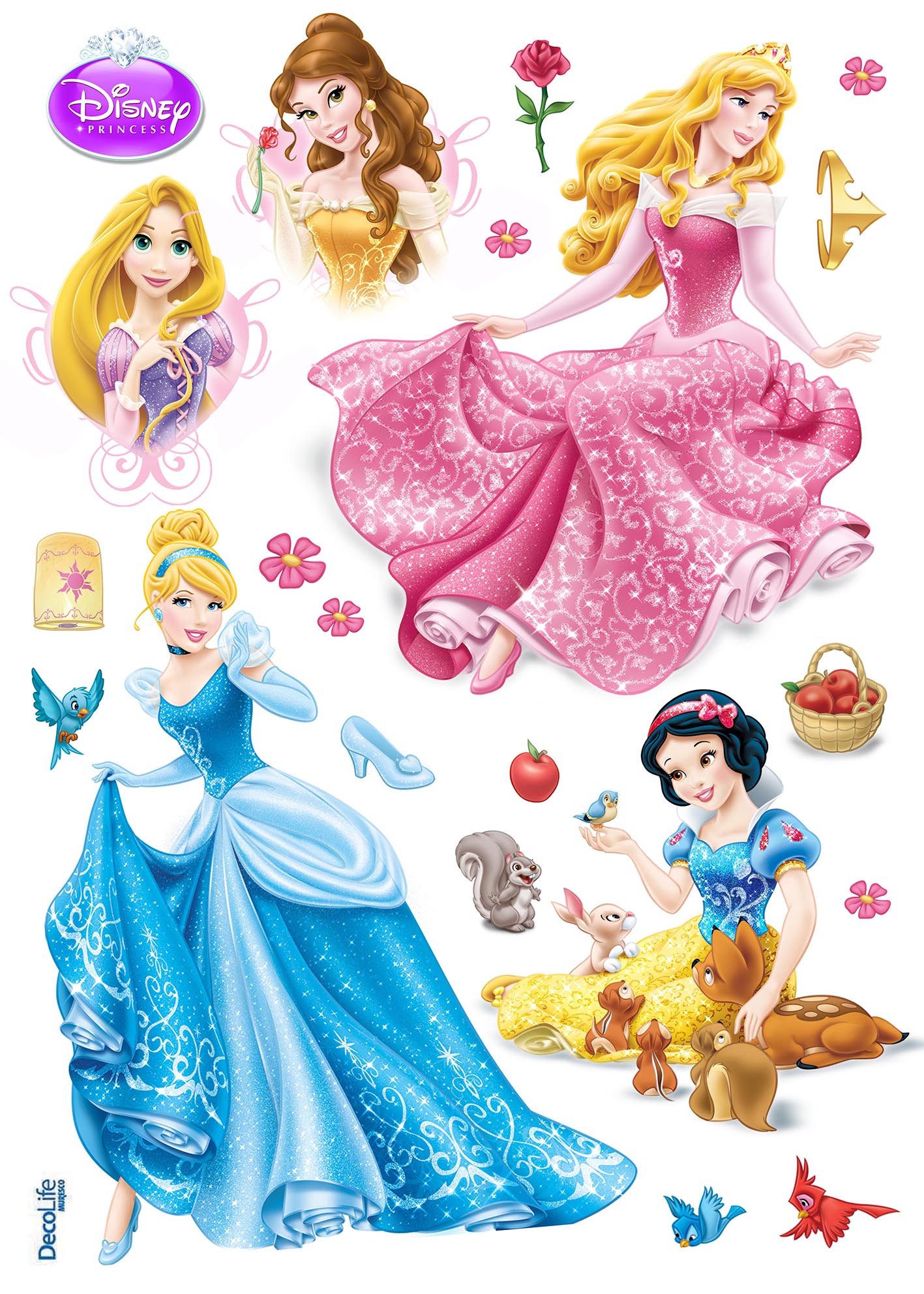 Pegatinas de Disney Princesas, 276 pegatinas de recompensa de Cenicienta y  sus amigos.
