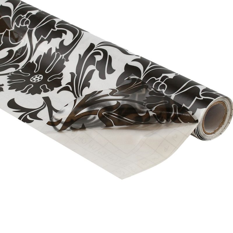 Pvc autoadhesivo FLORES NEGRAS - código 23422