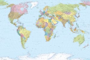 FOTOMURAL WORLD MAP XL 4038 NON WOVEN