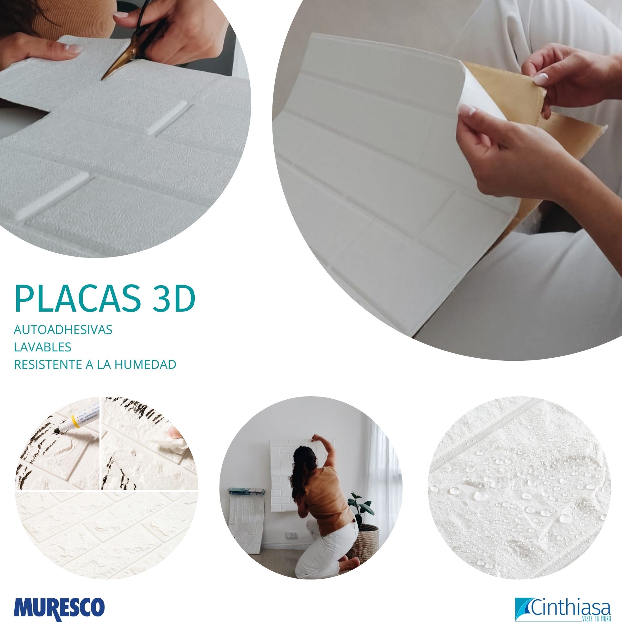 Placas 3D Madera - Autoadhesivo Pared - Muresco