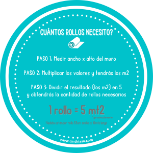 Instrucciones para el calculo de rollos necesarios de papel mural
