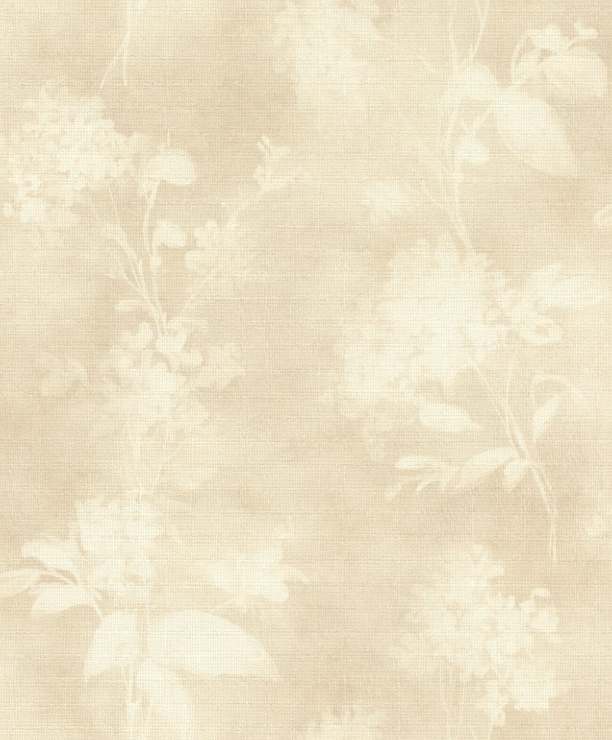 Papel mural non-woven lavable para interiores con diseño de flores beige que se funden en juego de luces y sombras