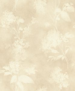 Papel mural non-woven lavable para interiores con diseño de flores beige que se funden en juego de luces y sombras