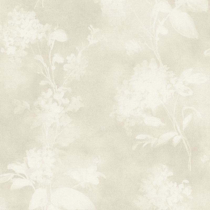 Papel mural non-woven lavable para interiores con diseño de flores gris claro que se funden en juego de luces y sombras