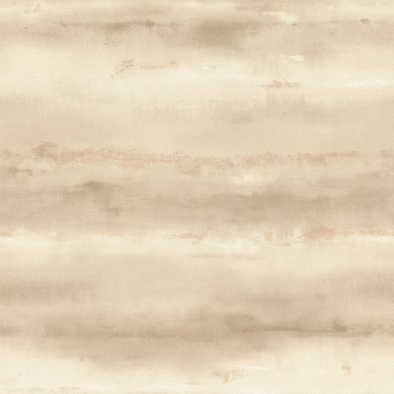 Papel mural non-woven lavable para interiores con diseño degradado de acuarela en beige, blanco crema y toque dorado que crean un efecto de rayas horizontales