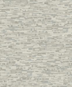 Papel mural non-woven lavable para interiores diseño de mosaicos geométricos, en color gris y crema