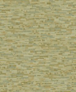 Papel mural non-woven lavable para interiores diseño de mosaicos geométricos, en colores verde y beige