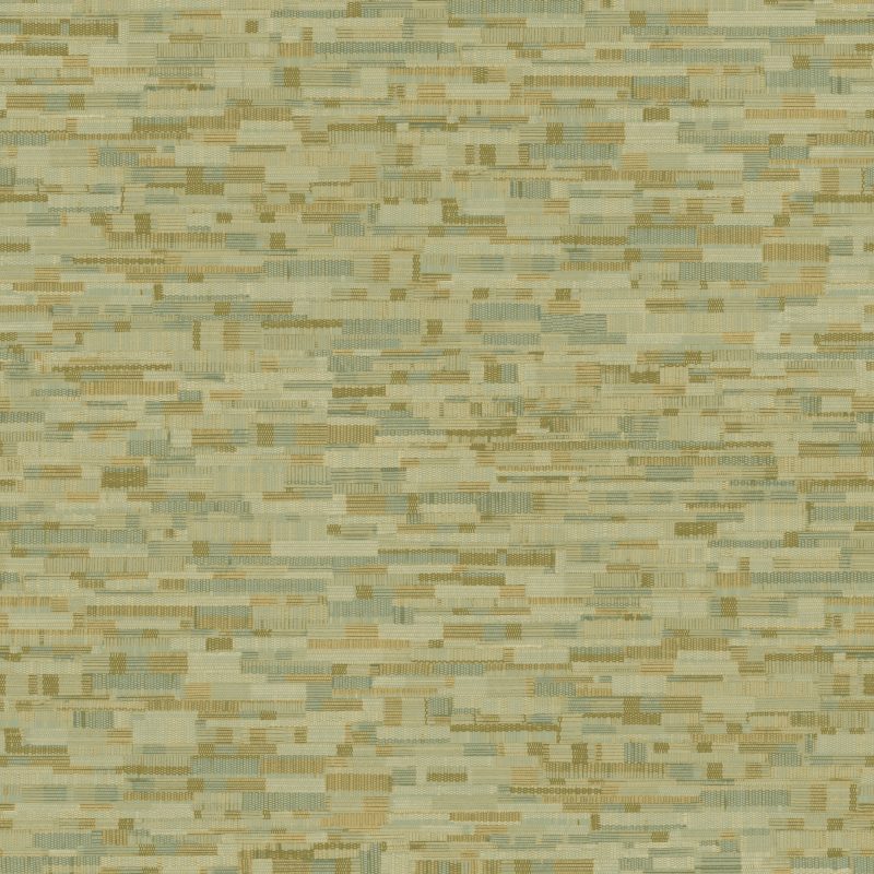 Papel mural non-woven lavable para interiores diseño de mosaicos geométricos, en colores verde y beige