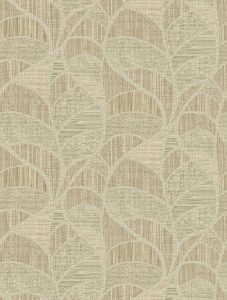 Papel mural non-woven lavable para interiores diseño de hojas monstera formado por diferentes fibras, en color beige