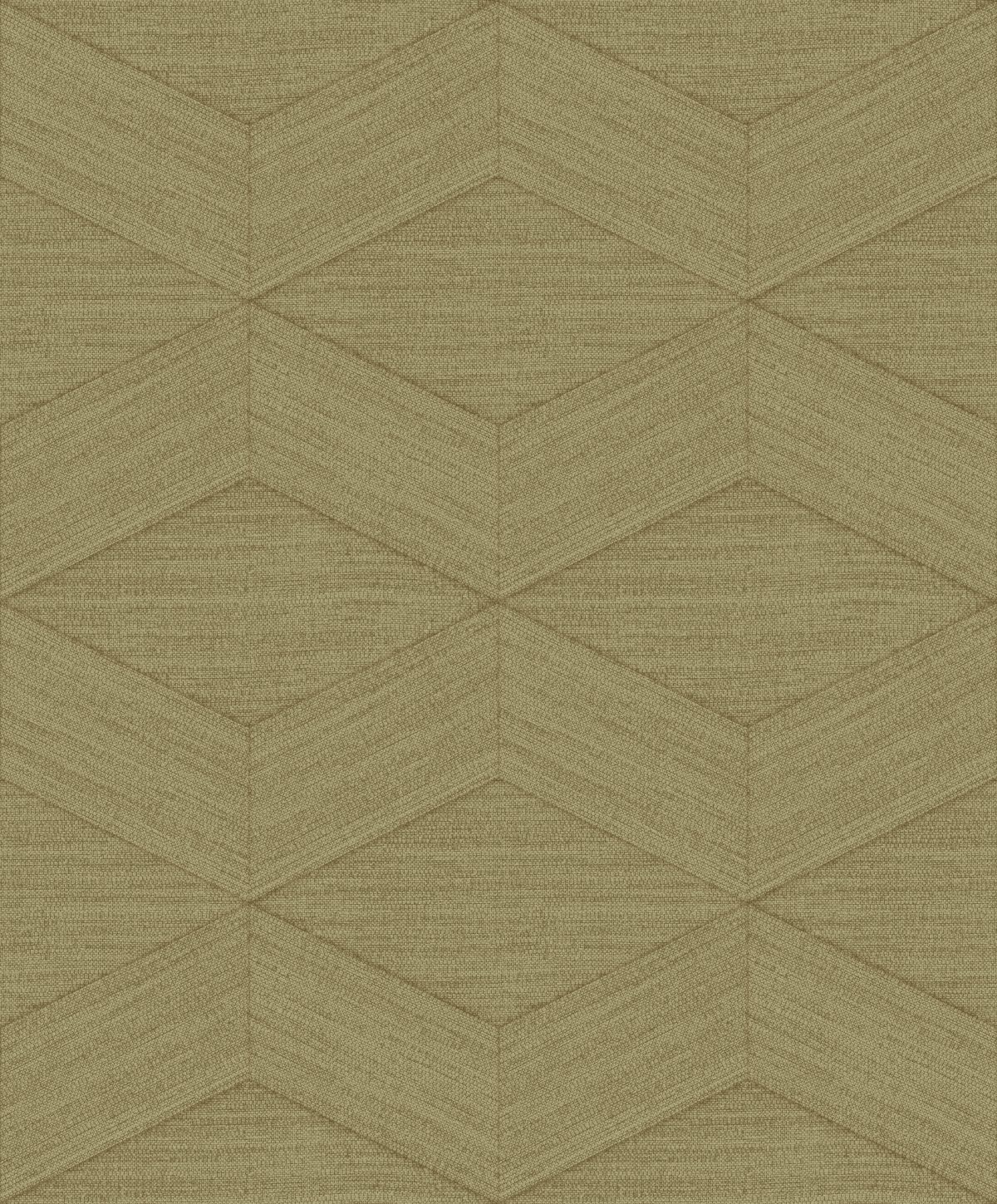 Papel mural non-woven lavable para interiores, con patrón geométrico diseño Kita, en color verde