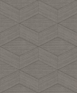 Papel mural non-woven lavable para interiores, con patrón geométrico diseño Kita, en color café topo