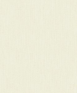 Papel mural non-woven lavable para interiores, de textura que imita un hilo suelto sobre el estampado jaspeado. Color liso blanco crema