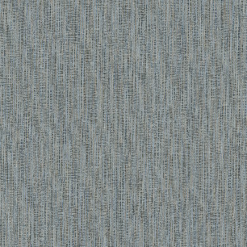 Papel mural non-woven lavable para interiores, de textura que imita un hilo suelto sobre el estampado jaspeado. Color liso azul