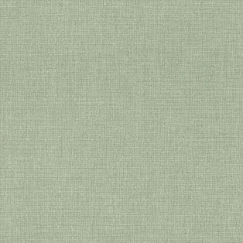 Papel mural non-woven lavable para interiores diseño liso en verde salvia con textura similar a la tela