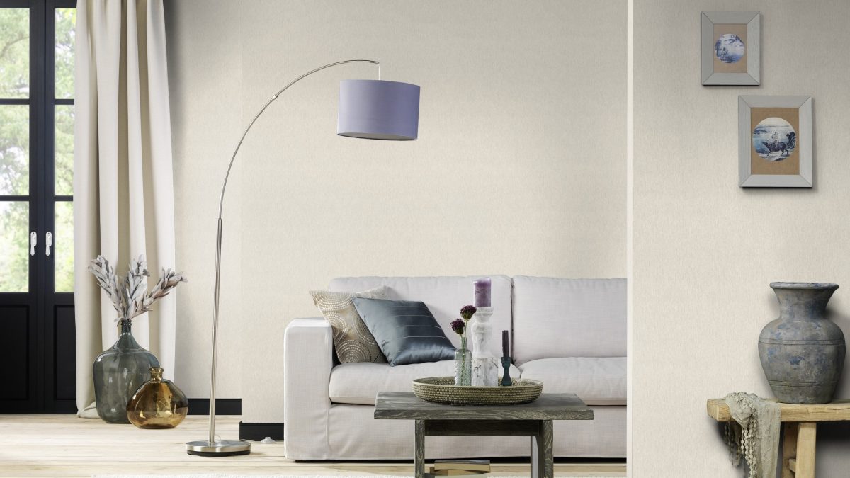 Papel mural non-woven lavable para interiores instalado en living