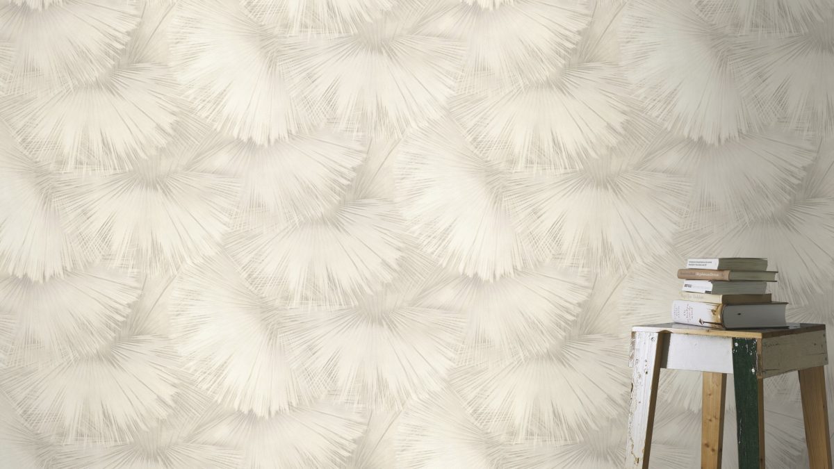 Papel mural non-woven lavable para interiores instalado tras una mesa de apoyo lateral