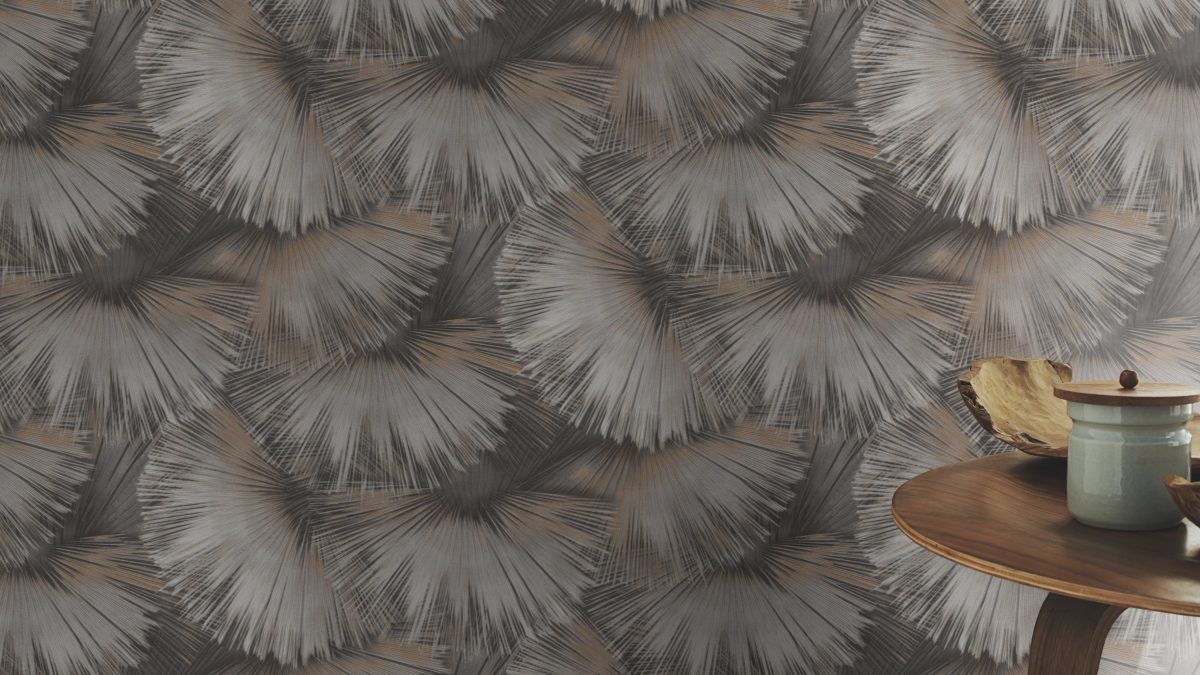Papel mural non-woven lavable para interiores instalado tras una mesa de apoyo lateral