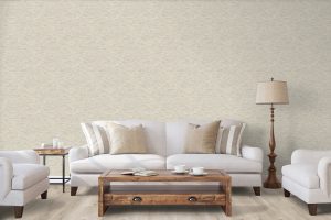 Papel mural non-woven lavable para interiores instalado en living