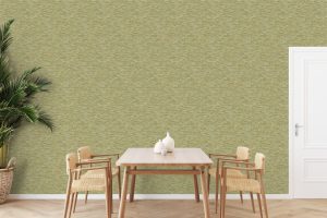 Papel mural non-woven lavable para interiores instalado en comedor