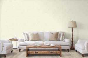 Papel mural non-woven lavable para interiores instalado en living