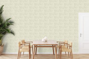 Papel mural non-woven lavable para interiores instalado en comedor