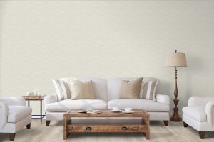 Papel mural non-woven lavable para interiores instalado en living