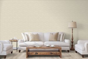 Papel mural non-woven lavable para interiores instalado en living