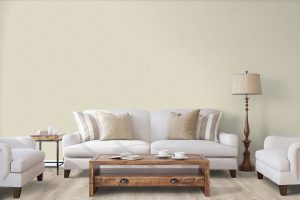 Papel mural non-woven lavable para interiores instalado en living