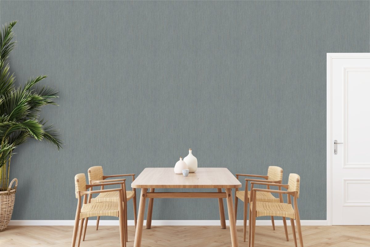 Papel mural non-woven lavable para interiores instalado en comedor