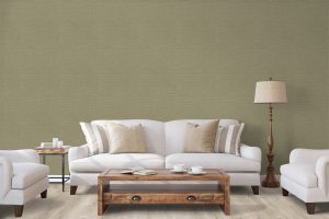 Papel mural non-woven lavable para interiores instalado en living