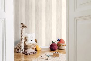 Papel mural infantil non-woven lavable para interiores diseño rayas