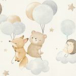 Papel mural Animalitos y globos 302127 | Colección KIDS
