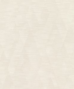 Papel mural non-woven lavable para interiores con un patrón geométrico de rombos con finas líneas horizontales que le dan un aspecto texturizado