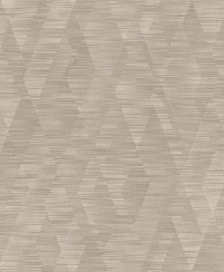 Papel mural non-woven lavable para interiores con un patrón geométrico de rombos con finas líneas horizontales que le dan un aspecto texturizado