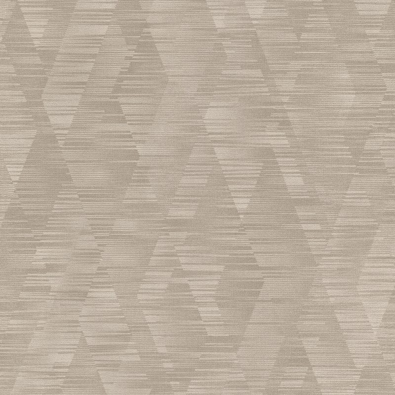 Papel mural non-woven lavable para interiores con un patrón geométrico de rombos con finas líneas horizontales que le dan un aspecto texturizado