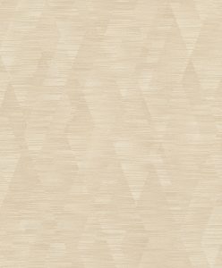 Papel mural non-woven lavable para interiores con un patrón geométrico de rombos con finas líneas horizontales que le dan un aspecto texturizado