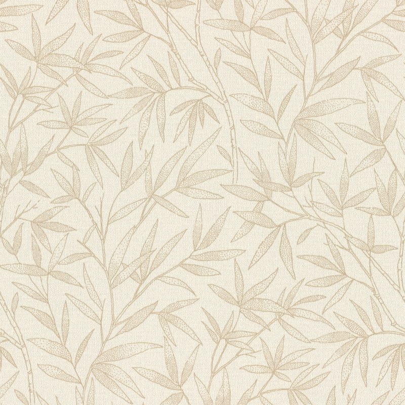Papel mural non-woven lavable para interiores con un delicado diseño de ramas de bambú