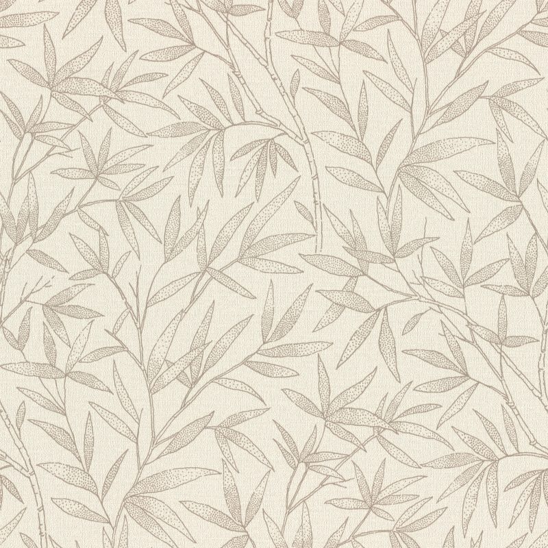Papel mural non-woven lavable para interiores con un delicado diseño de ramas de bambú