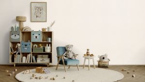 Papel mural infantil non-woven lavable color blanco