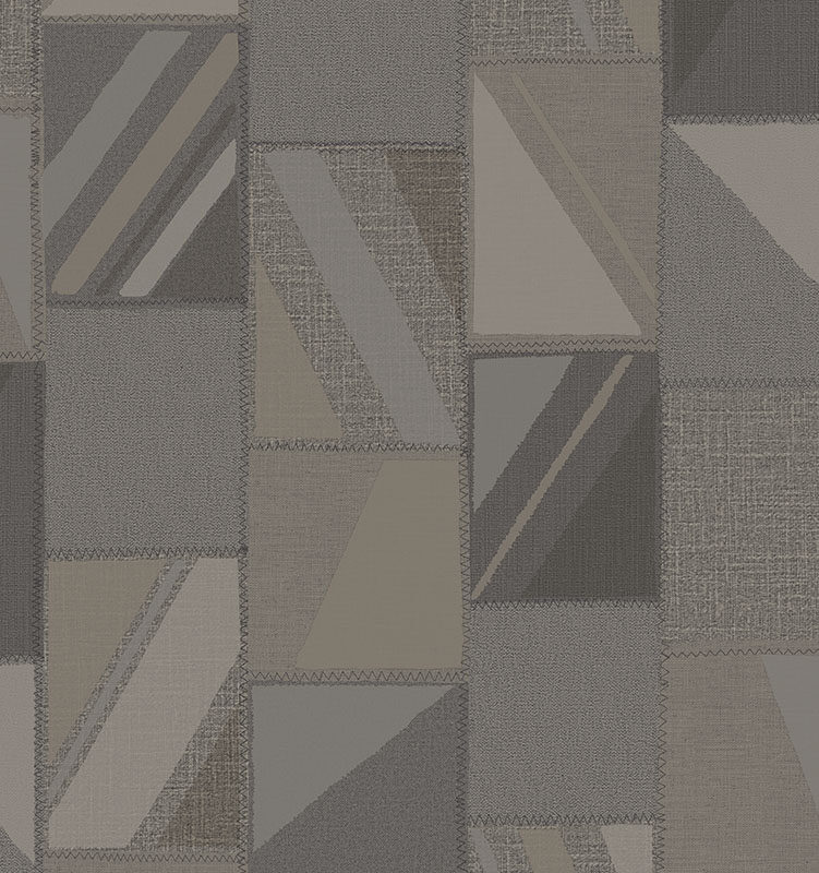 Papel mural vinílico Woven Altagamma 26100 diseño geométrico textil en tonos gris oscuro