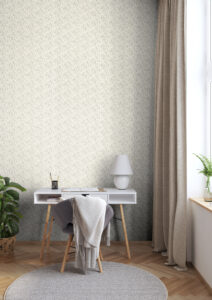 Papel mural Farm Living instalado en escritorio