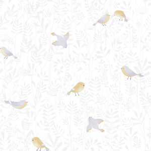 Papel mural infantil Kids & Kids Muresco diseño pajaritos vinílico lavable