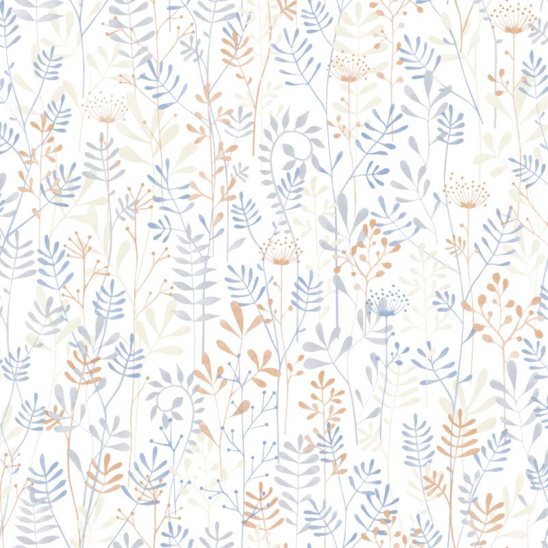Papel mural infantil Kids & Kids Muresco diseño ramitas vinílico lavable