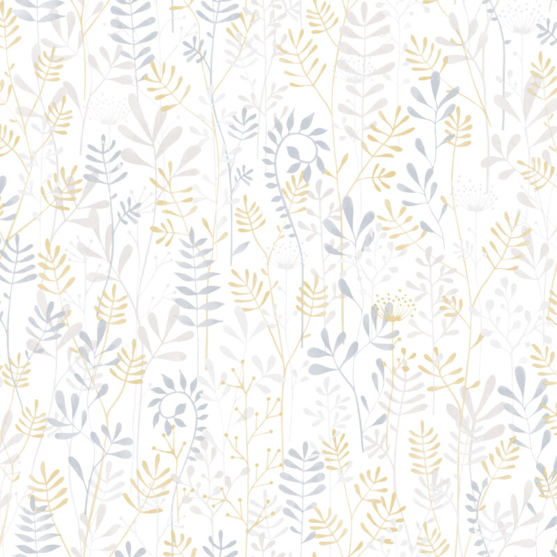 Papel mural infantil Kids & Kids Muresco diseño ramitas vinílico lavable