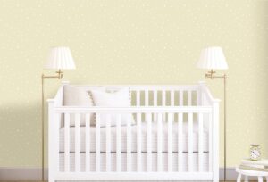 Papel mural infantil Kids & Kids Muresco diseño puntos vinílico lavable, para dormitorios de niños y niñas.