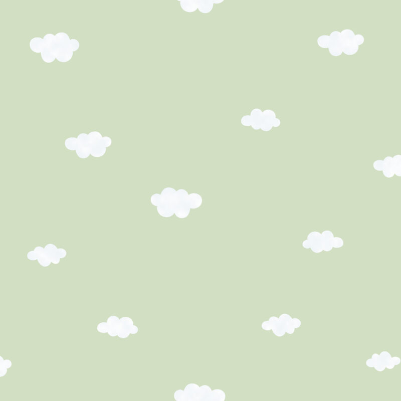 Papel mural infantil Kids & Kids Muresco diseño nubes vinílico lavable